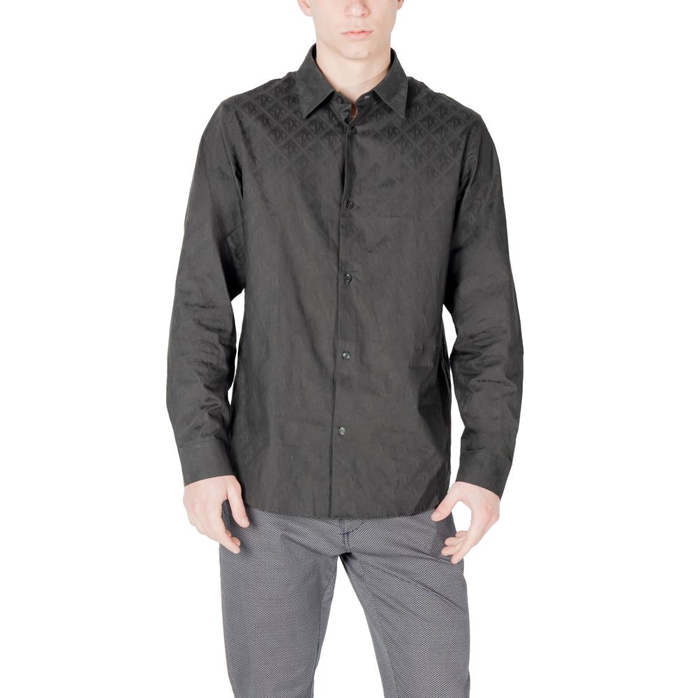 Armani Exchange Black Cotton Dress Shirt