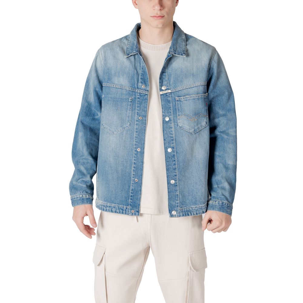 Replay Light Blue Cotton Denim Jacket