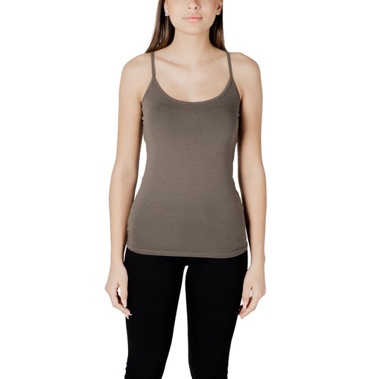 Morgan De Toi Green Cotton Tank Tops