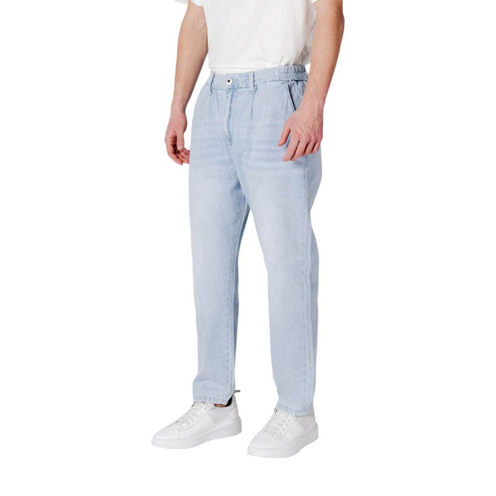 Gianni Lupo Blue Cotton Slim Fit Jeans