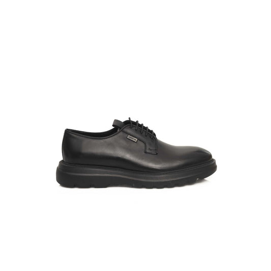 Cerruti 1881 Black Calfskin Men Derby Shoe