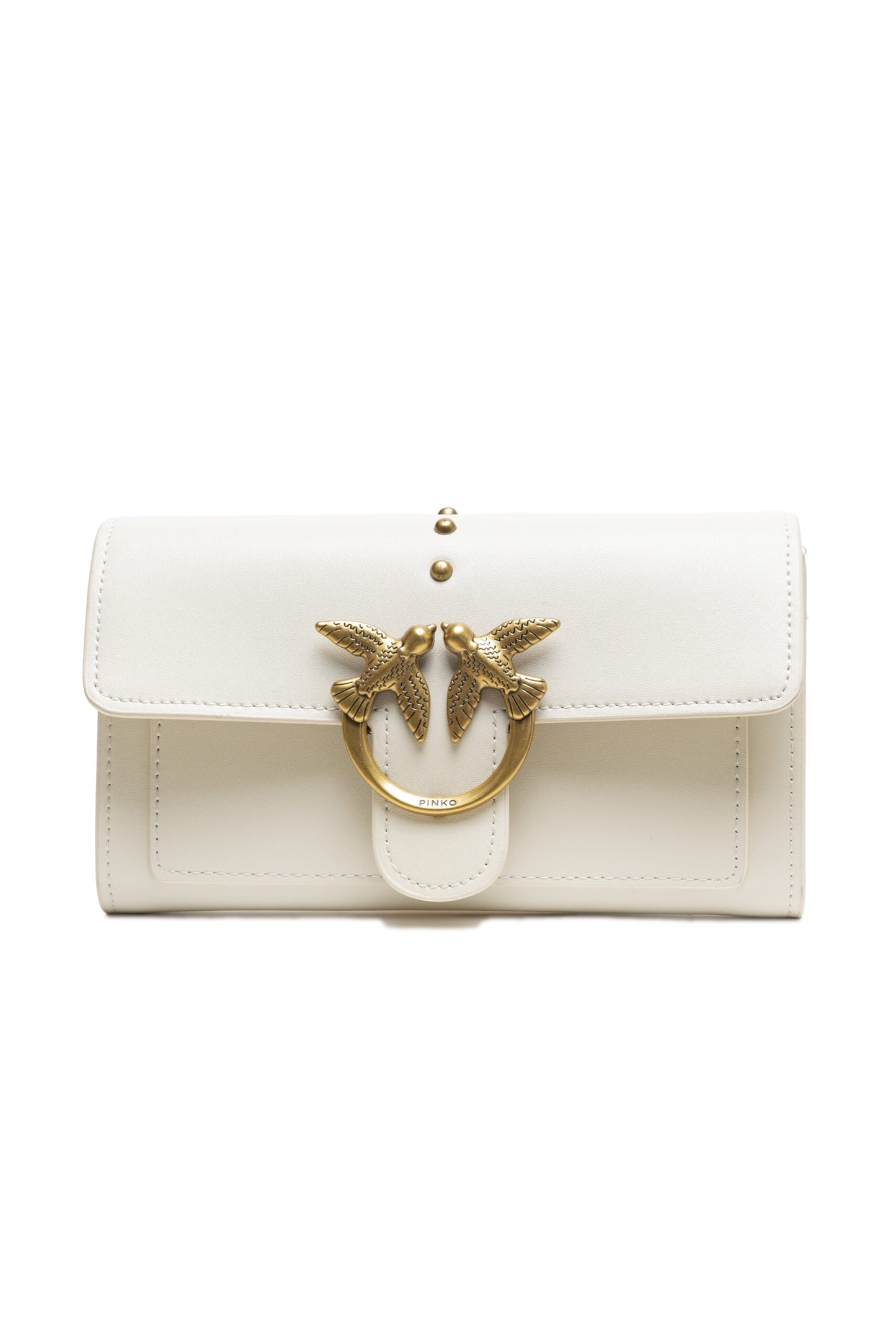 PINKO White Leather One Simply Love Mini Bag