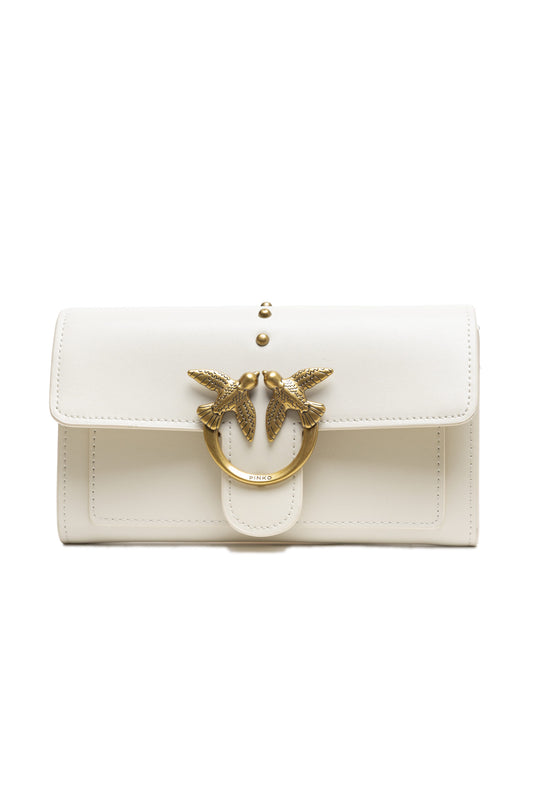 PINKO White Leather One Simply Love Mini Bag