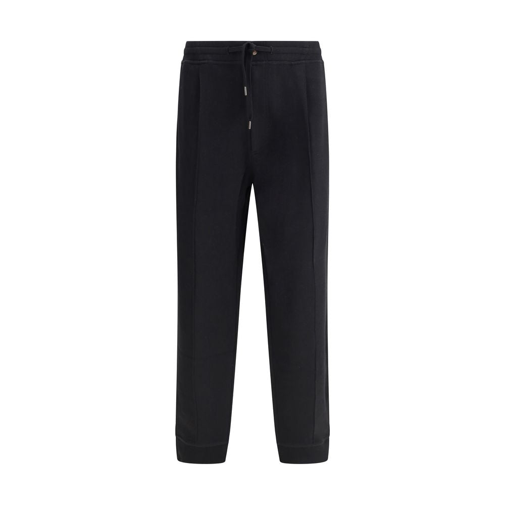 Brunello Cucinelli Black Cotton Joggers (Workout Pants)