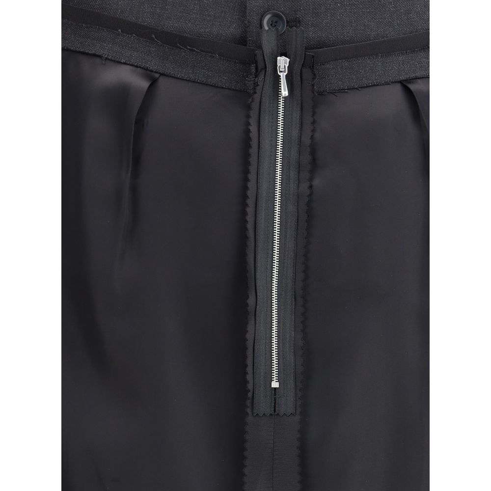 Margiela Black Polyester Midi Skirt