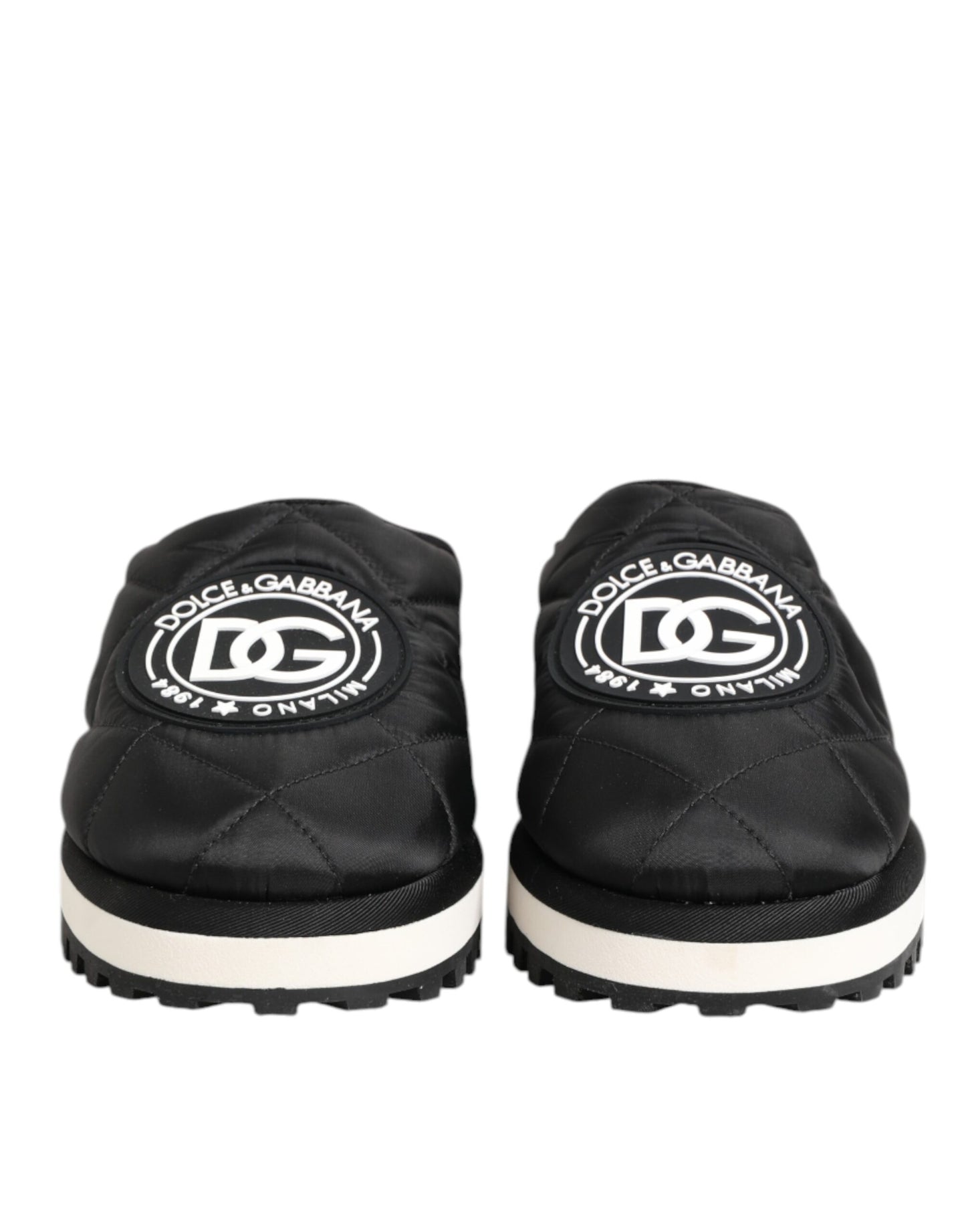 Dolce & Gabbana Black Nylon Low Top Slip On Sneaker Shoes