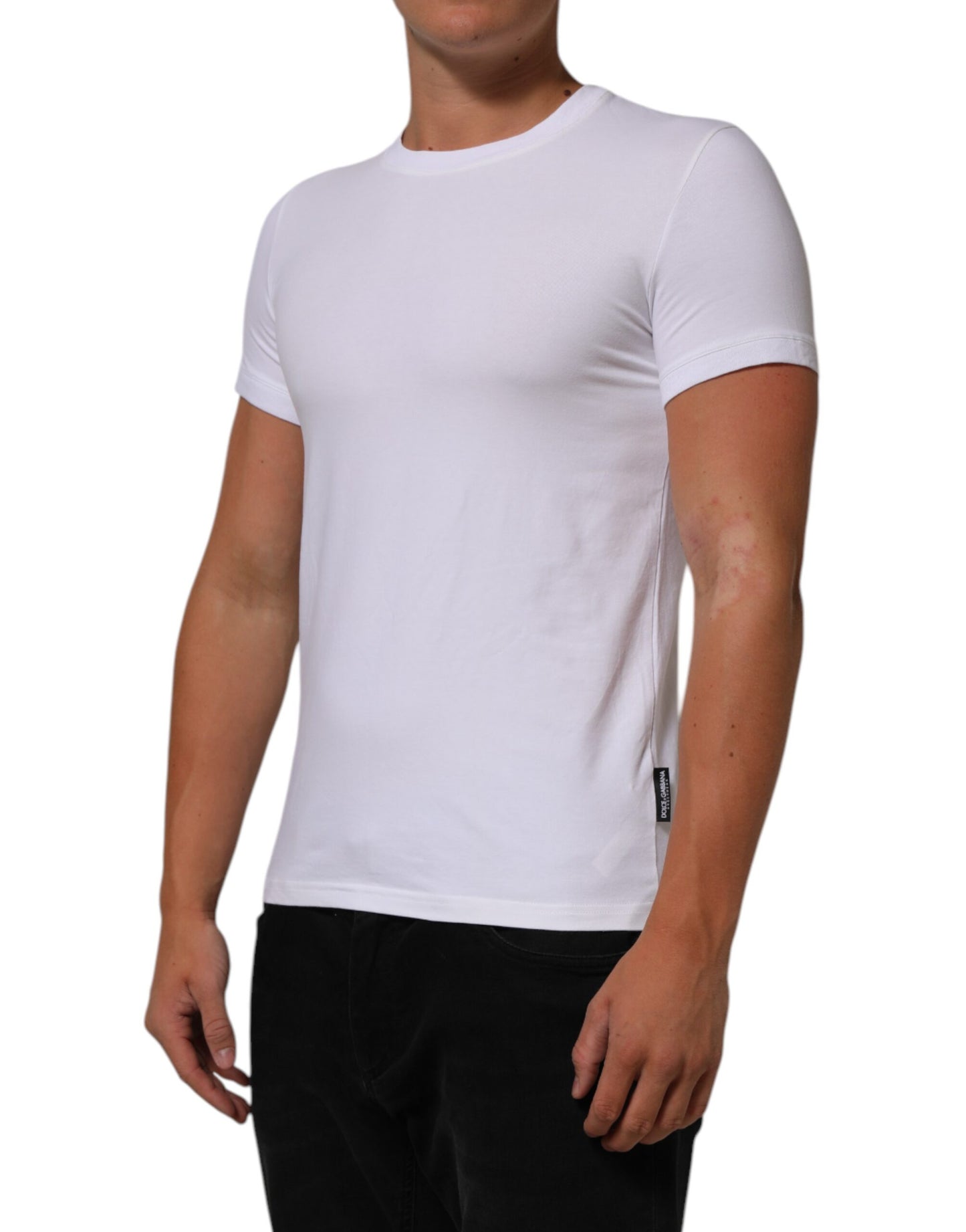 Dolce & Gabbana White Cotton Round Neck Underwear T-shirt