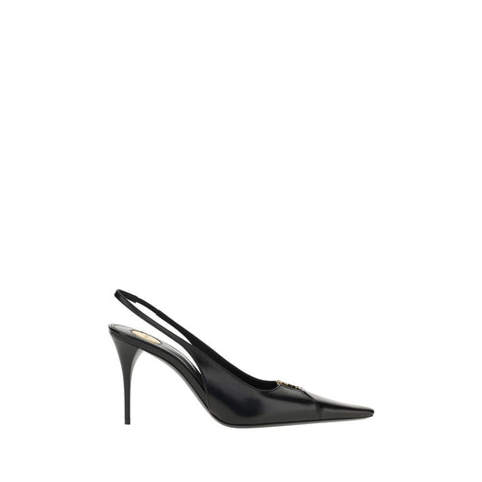 Saint Laurent Black Calf Leather Bos Taurus High Heel Pumps