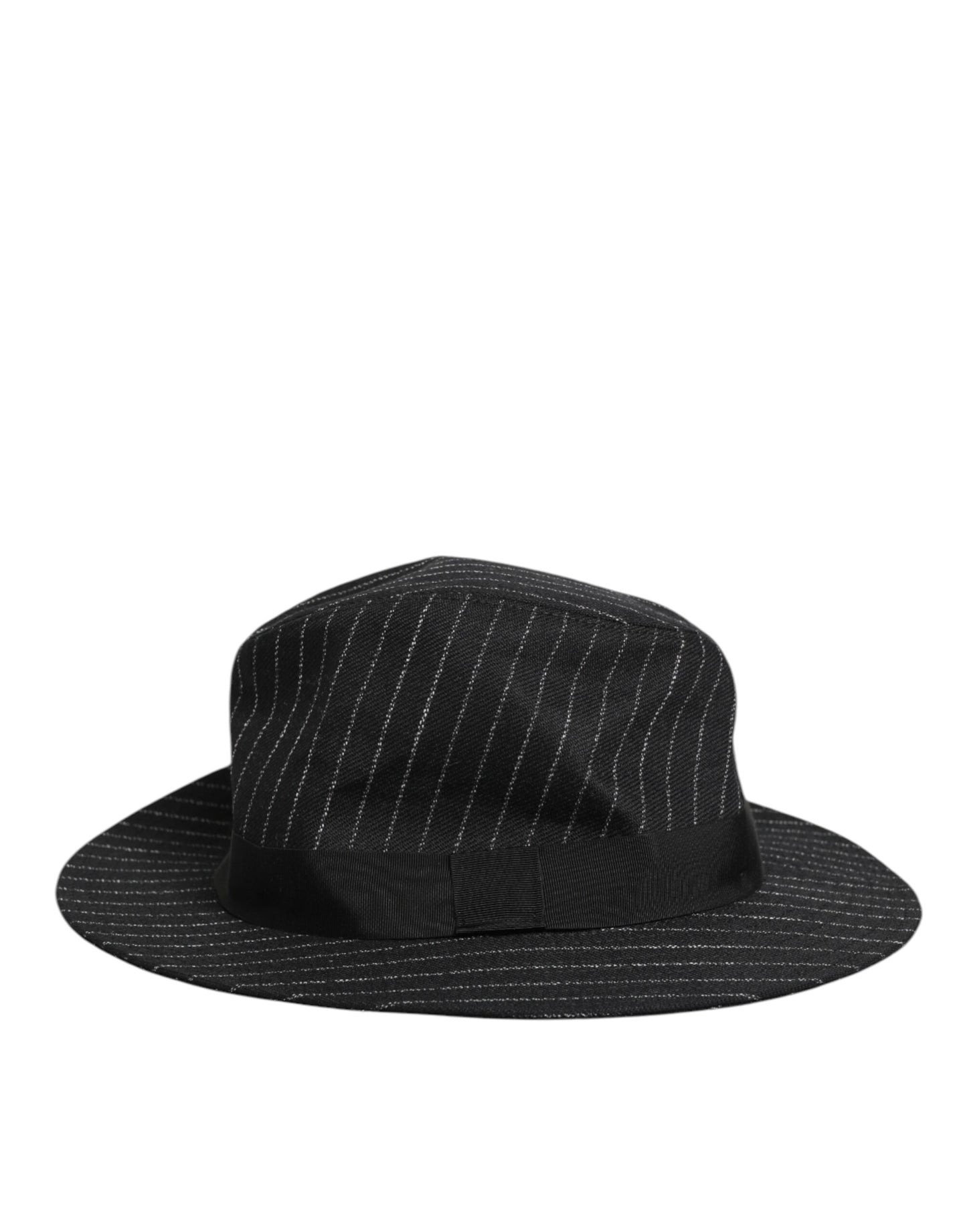 Dolce & Gabbana Black Striped Virgin Wool Men Fedora Capello Hat