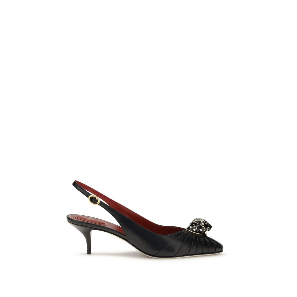 Valentino Garavani Black Leather High Heel Pumps
