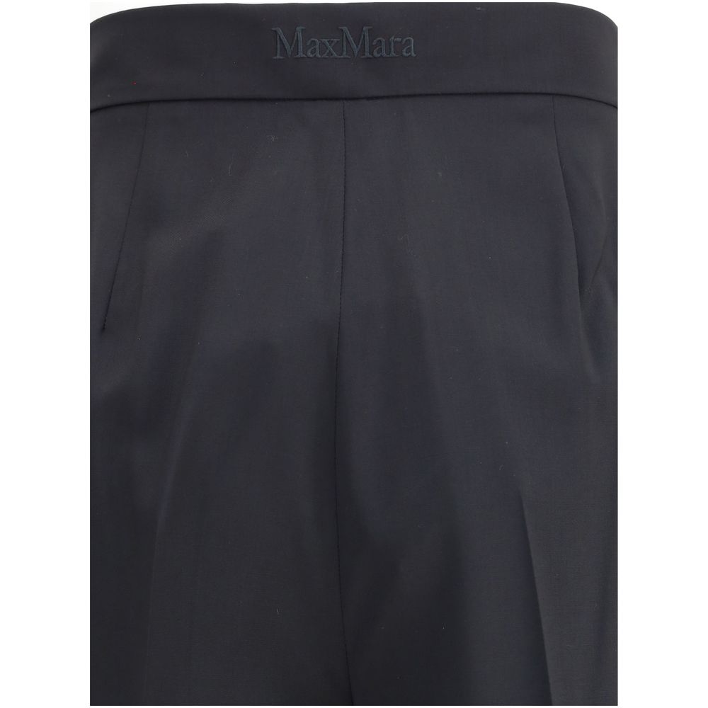 Max Mara Black Fleece Wool Casual Pants