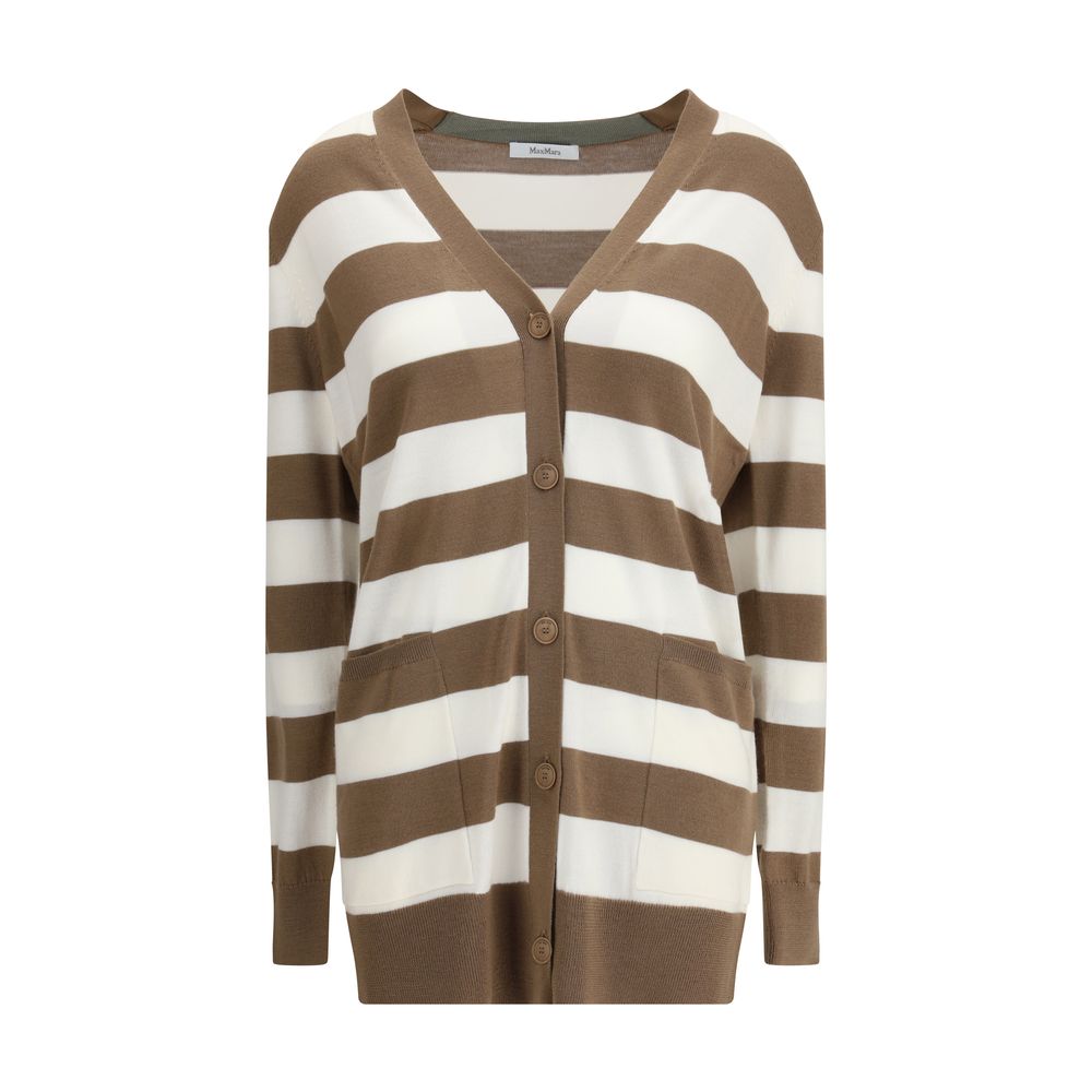 Max Mara Brown Fleece Wool Cardigan
