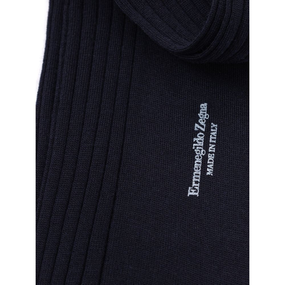 ZEGNA Navy Blue Wool Socks
