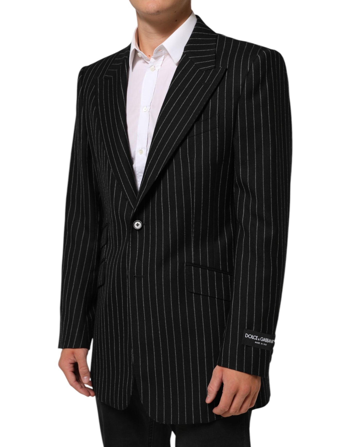 Dolce & Gabbana Black Stripes 2 Buttons Suit Jacket Blazer