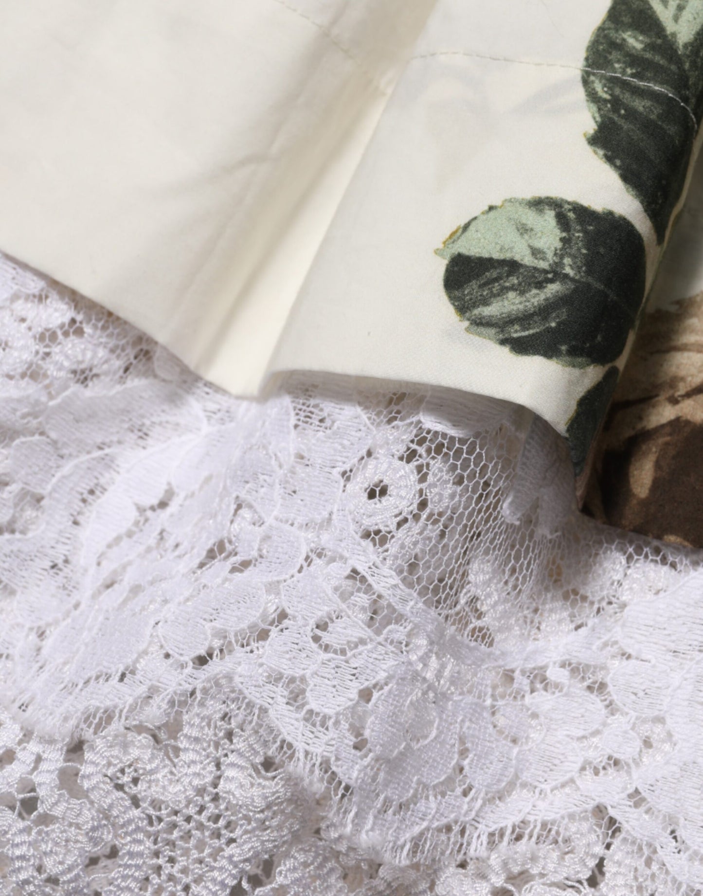 Dolce & Gabbana White Floral Lace Off Shoulder Mini Dress