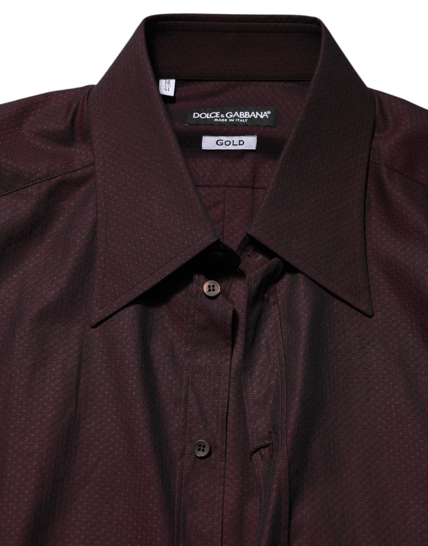 Dolce & Gabbana Violet GOLD Cotton Collared Dress Formal Shirt