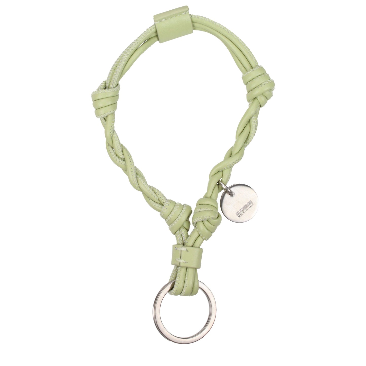 Jil Sander Green Leather Keychain
