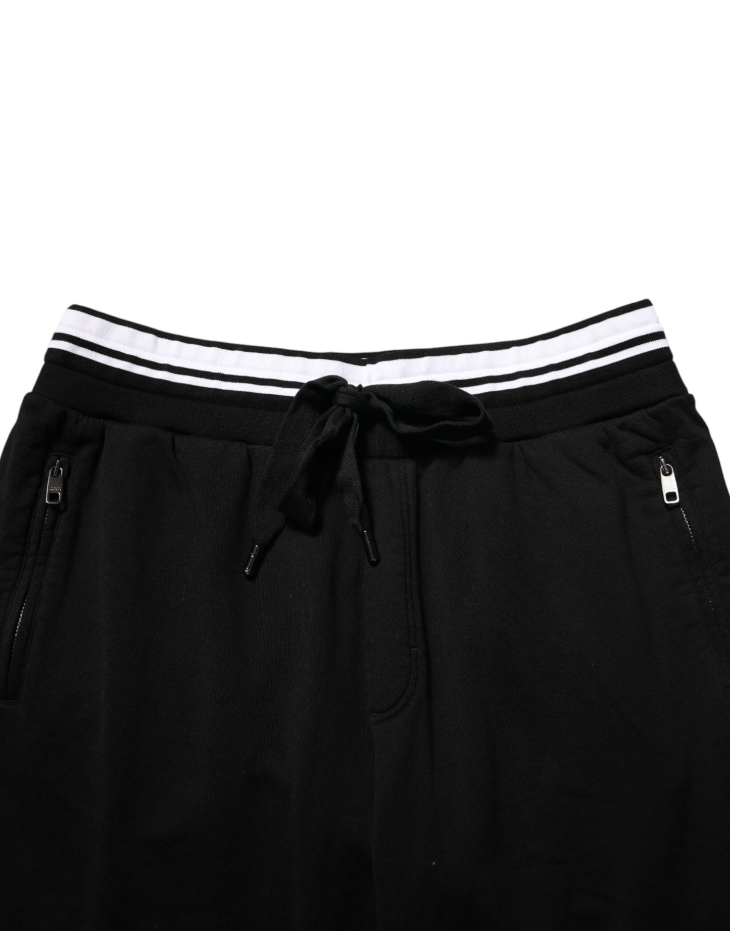 Dolce & Gabbana Black Cotton Sacred-Heart Men Jogger Pants