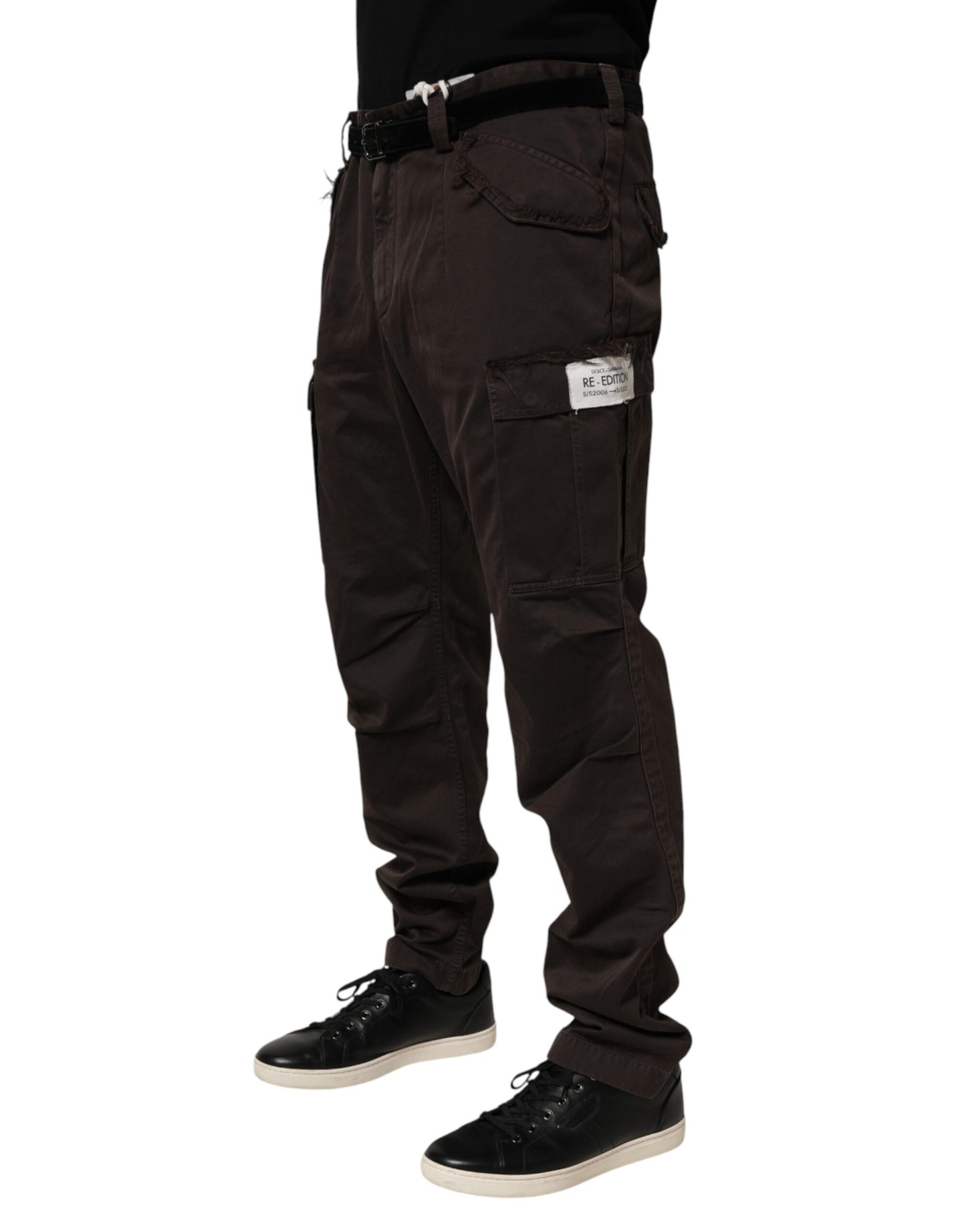 Dolce & Gabbana Brown Re- Edition Cotton Men Cargo Pants