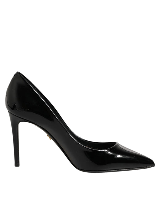 Dolce & Gabbana Black Leather Stiletto Heels Pumps Shoes