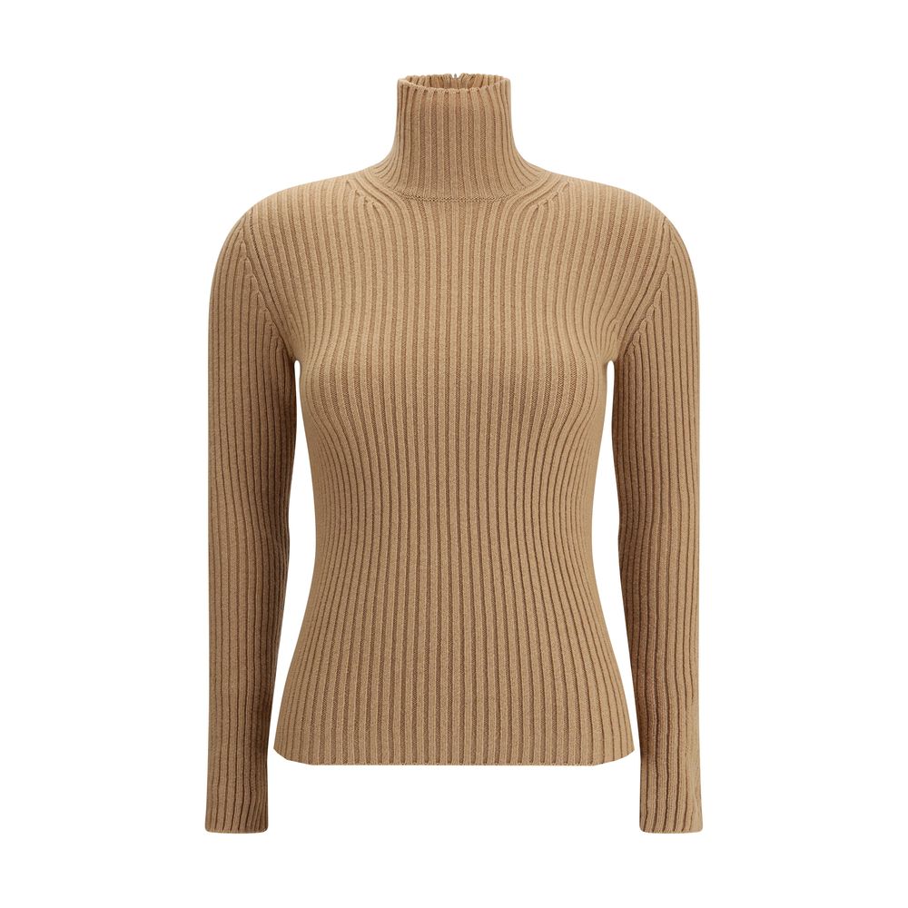 Max Mara Beige Wool Long Sleeve T-Shirt