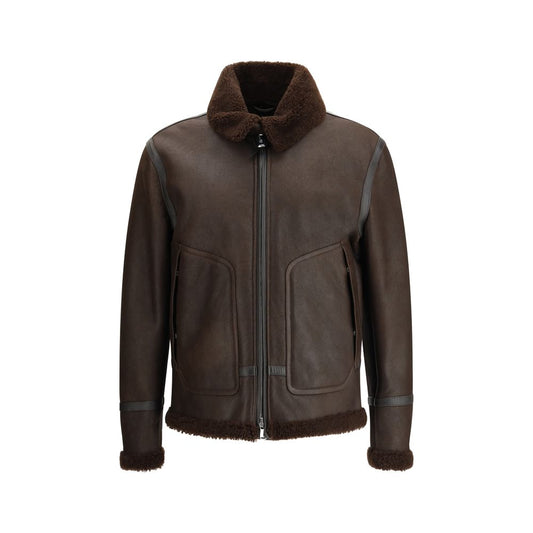 Valstar Brown Leather Biker Jacket