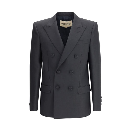 Valentino Black Polyester Coat