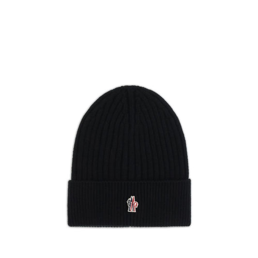 Moncler Grenoble Black Fleece Wool Beanie