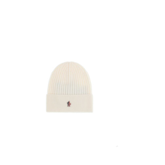 Moncler Grenoble Cream Fleece Wool Beanie
