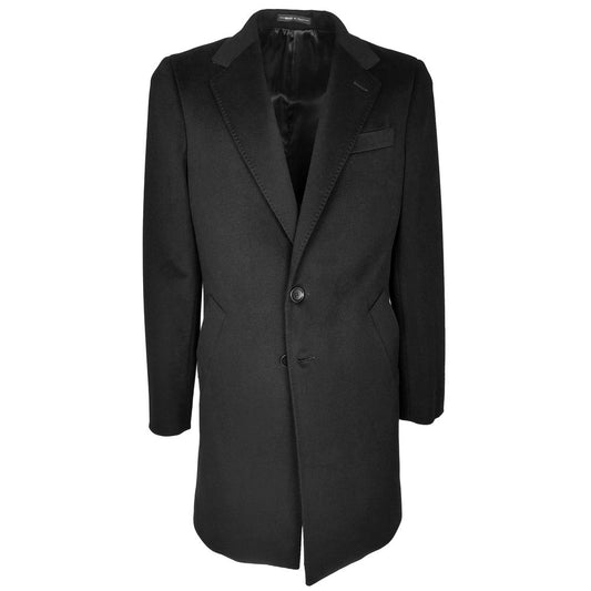 Made in Italy Black Wool Men's Jacket