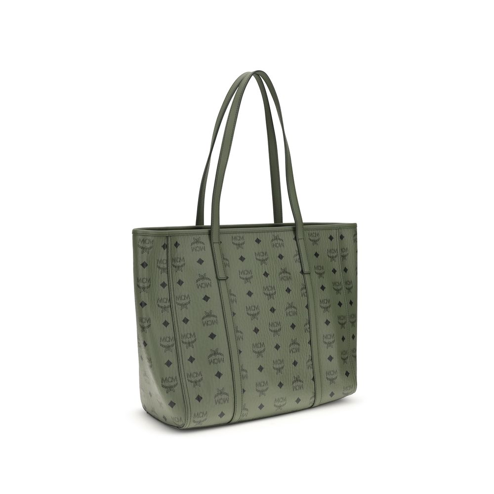 MCM Green Fabric Shoulder Bag