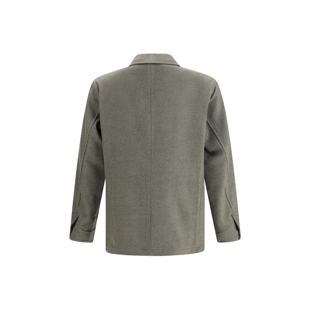 Finamore Bicolor Fleece Wool Coat
