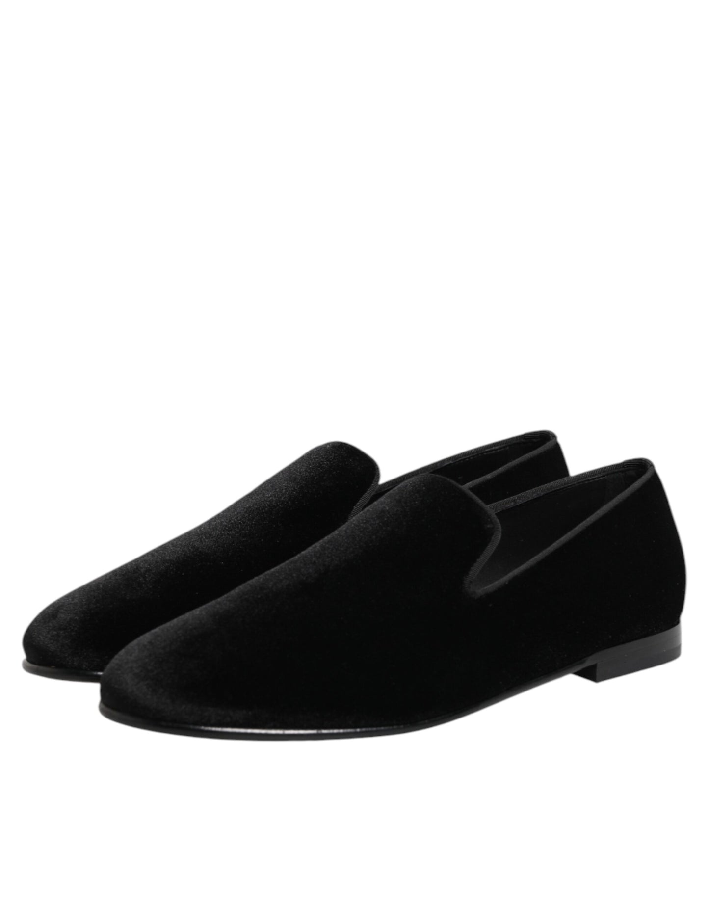 Dolce & Gabbana Black Leather Suede Slip On Loafers Dress Shoes