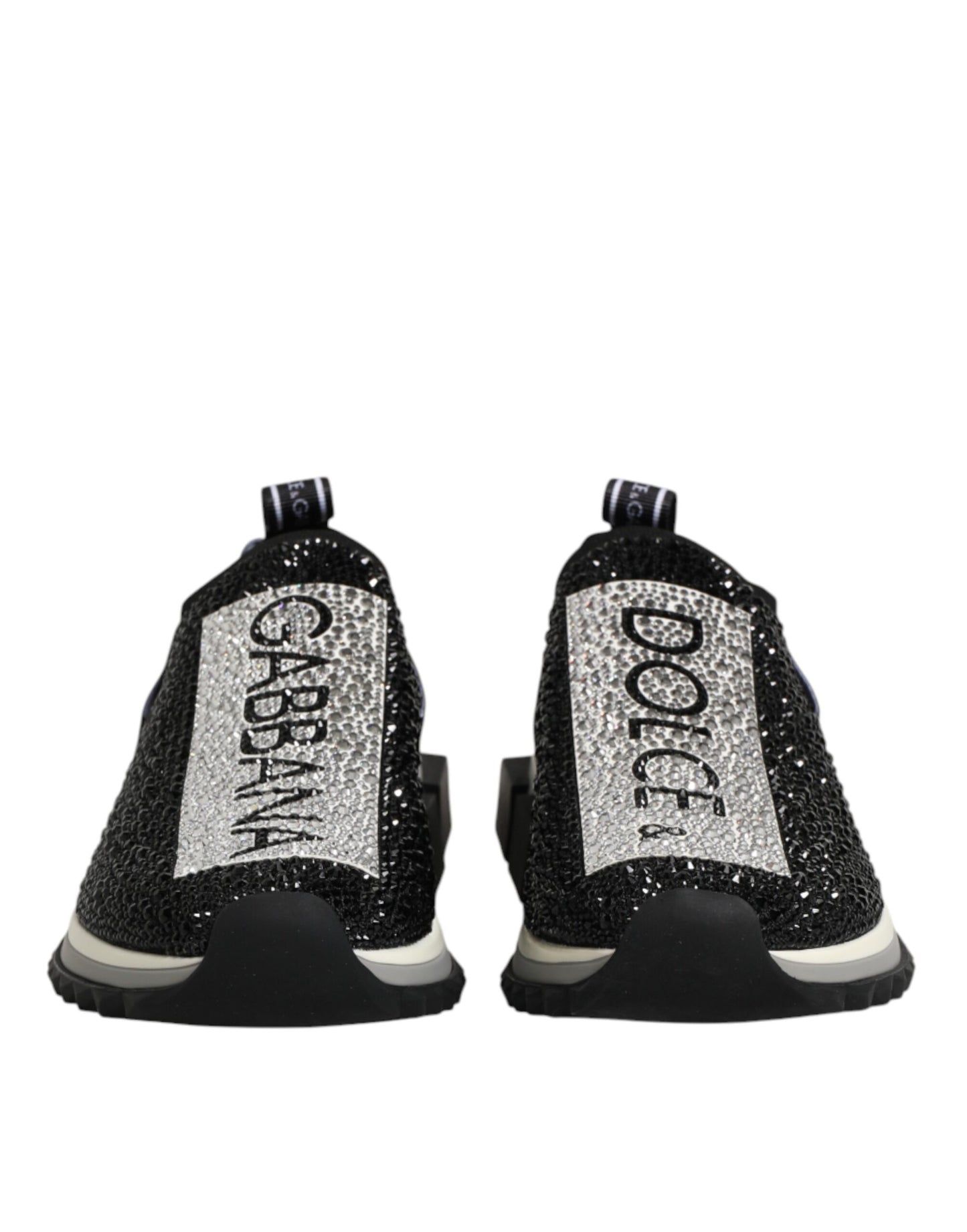 Dolce & Gabbana Black Strass Slip On Men Sorrento Sneakers Shoes