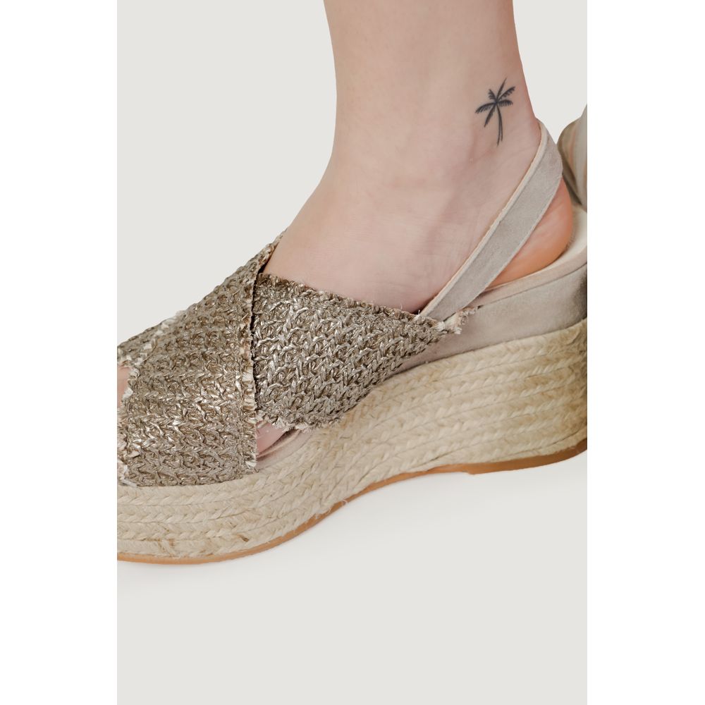 Espadrilles Bronze Cotton High Heel Pumps