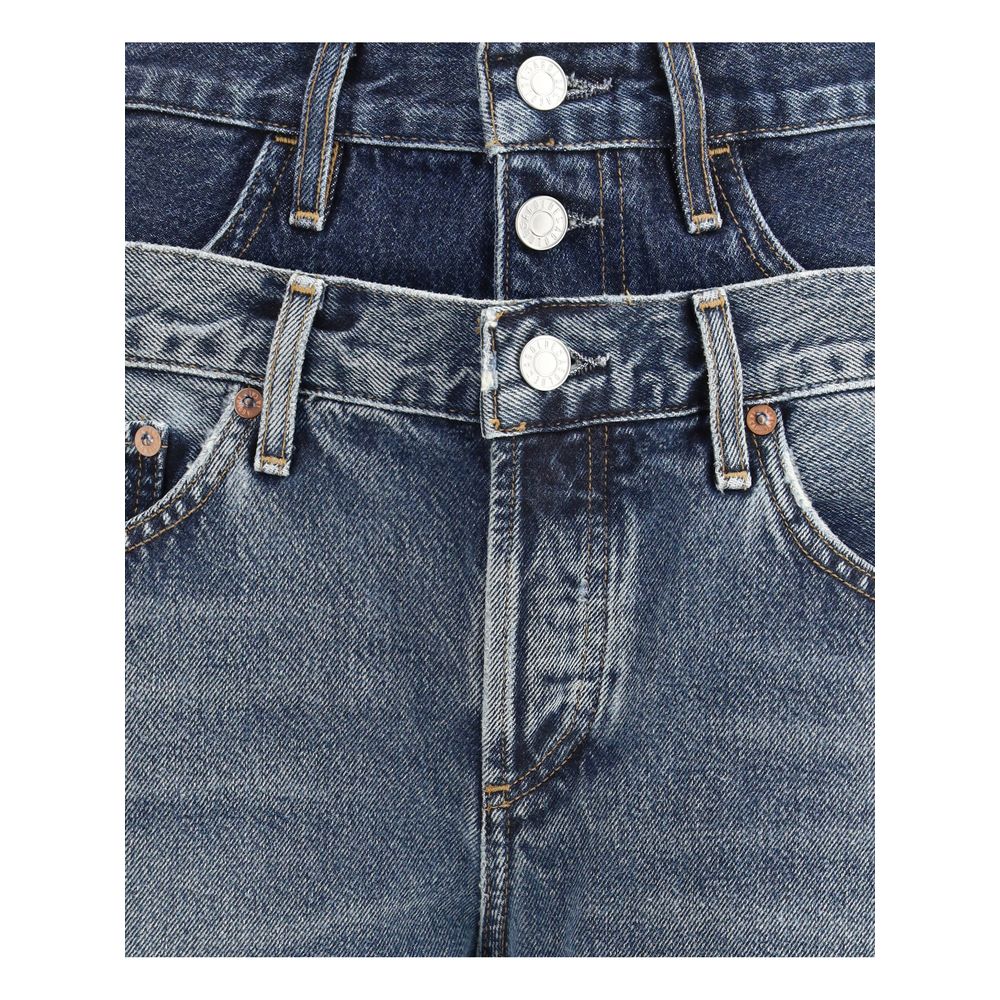 Agolde Blue Recycled Cotton Straight-Leg Jeans