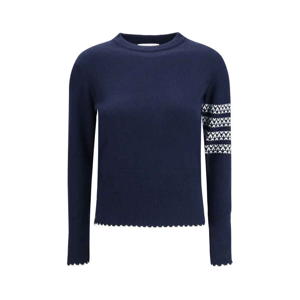 Thom Browne Blue Fleece Wool Sweatshirt