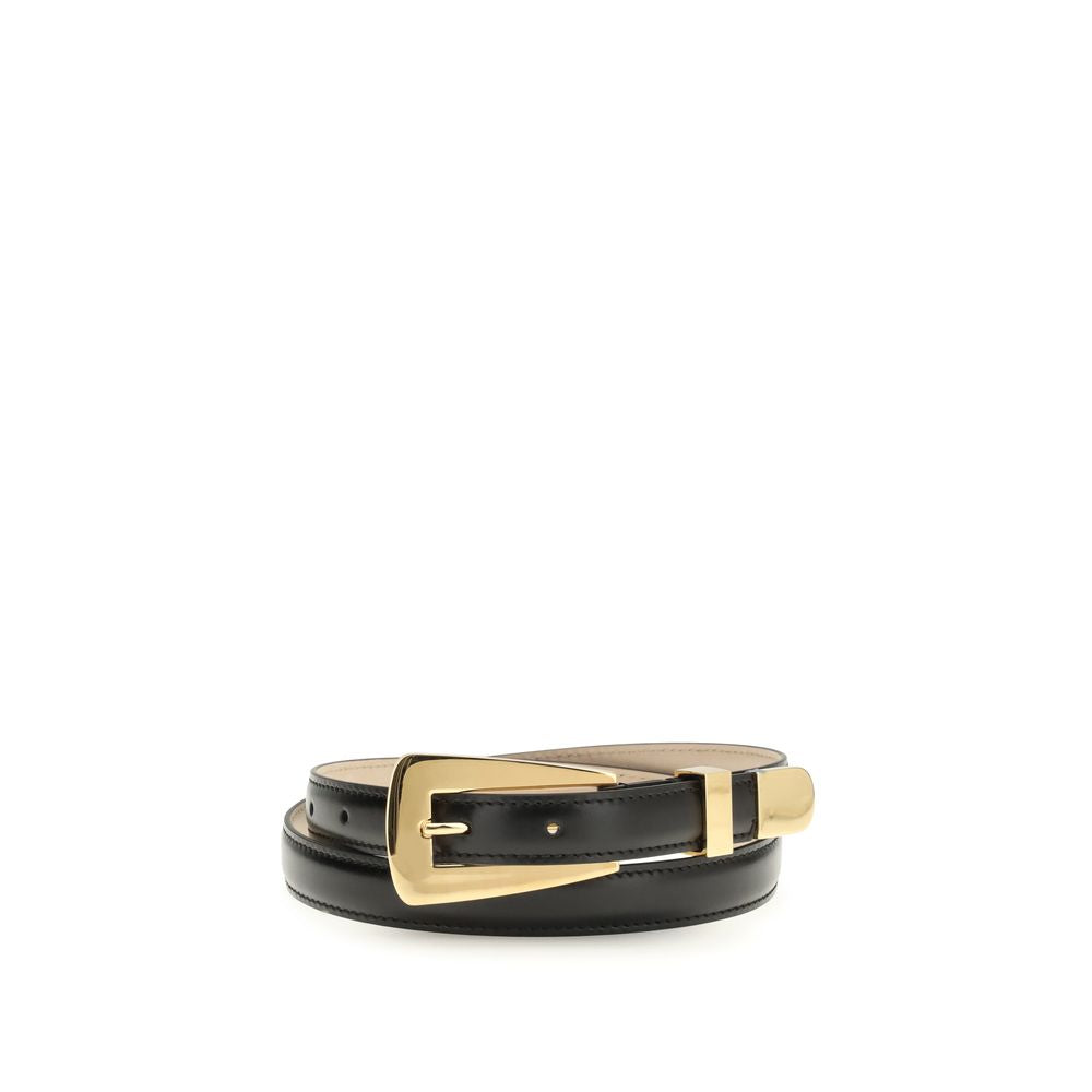 Khaite Black Calf Leather Bos Taurus Regular Belt