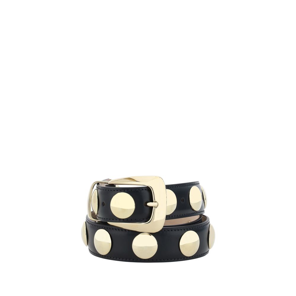 Khaite Black Calf Leather Bos Taurus Regular Belt