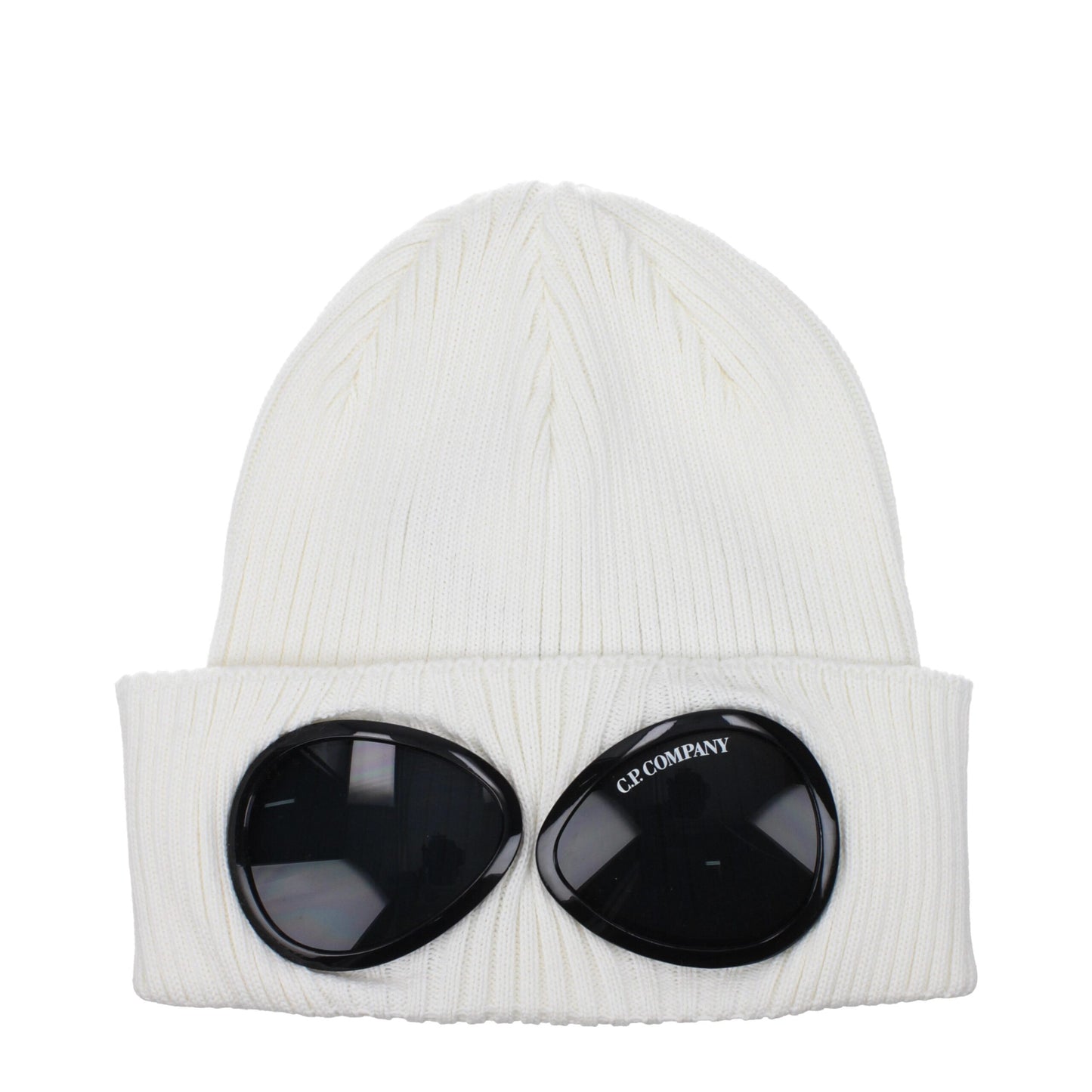 C.P. Company White Cotton Beanie